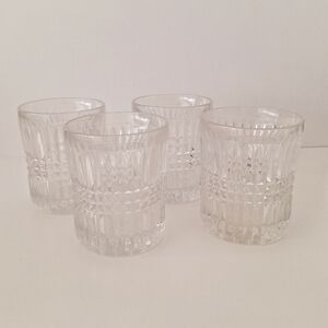 Fostoria Aspen Clear old fashioned/lowball glasses - set of 4 - vintage